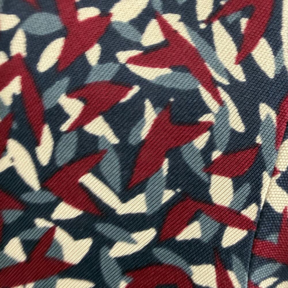 Tory Burch Dress Womens Small Burgundy Confetti Print 100% Silk Ruched - Picture 6 of 9